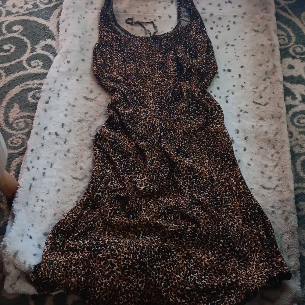 Old Navy Brown Black Animal Print Maxi Dress